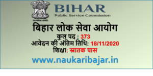 Read more about the article BPSC Auditor Recruitment 2020 for 373 Vacancies: बिहार लोक सेवा आयेाग में ऑडिटरों की भर्ती, आवेदन की अंतिम तिथि 18 नवम्‍बर 2020