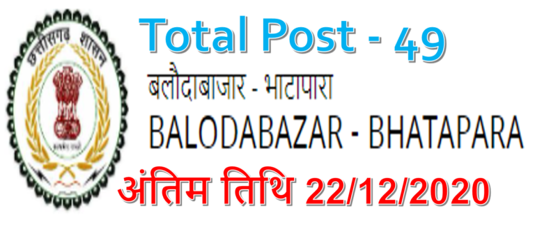 CMHO Balodabazar Medicine Specialist Recruitment 2020