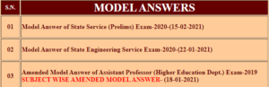 CGPSC 2021 Exam Answer Key Download