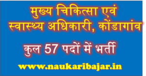 Read more about the article CMHO Kondagaon Various Post Recruitment 2021:मुख्‍य स्‍वास्‍थ्‍य एवं चिकित्‍सा अधिकारी कोंडागांव 57 पदों में भर्ती