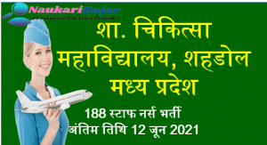 Read more about the article MP Online Staff Nurse Jobs in Shahdol Madhya Pradesh 2021 I शा. चिकित्‍सा महाविद्यालय, सहडोल म.प्र. में 188 स्‍टाफ नर्स भर्ती 2021