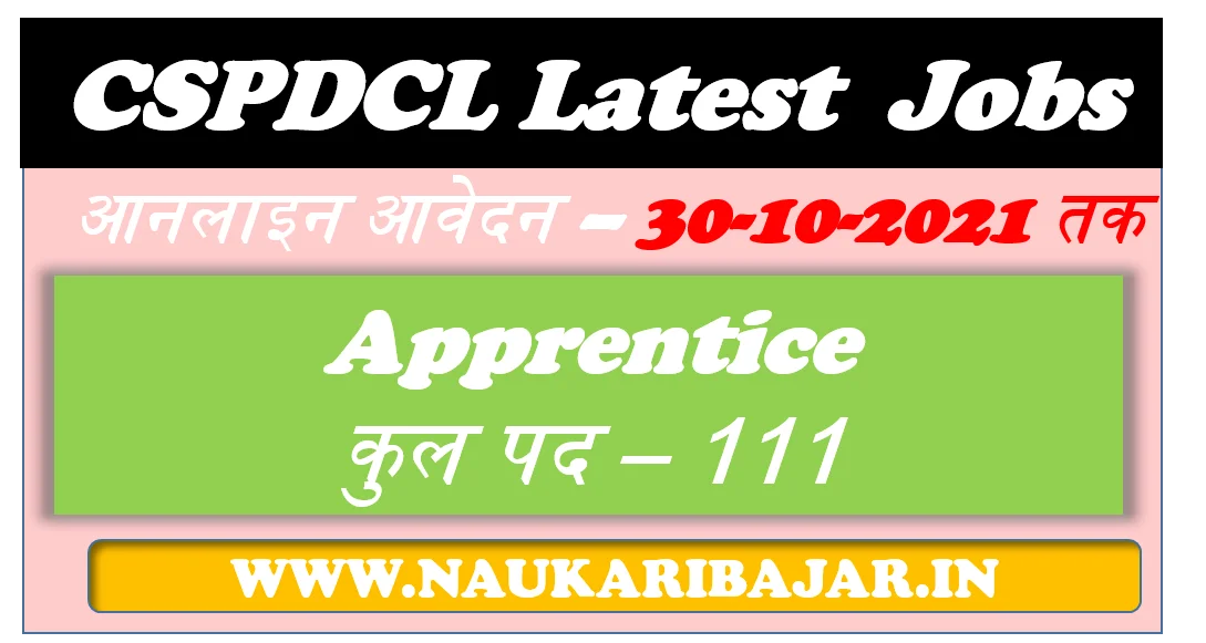 Read more about the article CSPDCL Latest Recruitment 2021, CSEB 111 Apprentice Bharti 2021