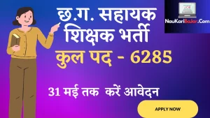 Read more about the article CG Assistant Teacher Vacancy 2023 : CG Vyapam Teacher Recruitment, कुल 6285 सहायक शिक्षकों की भर्ती