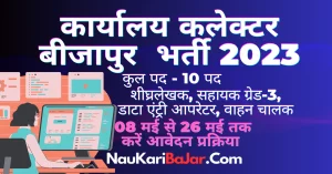 Read more about the article Cg Bijapur Vacancy 2023 I Bijapur Data Entry Operator Bharti I छ.ग. बीजापुर में 10 पदों में सीधी भर्ती