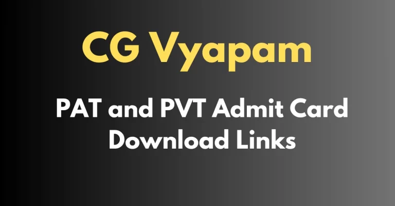 CG PAT Admit Card 2023