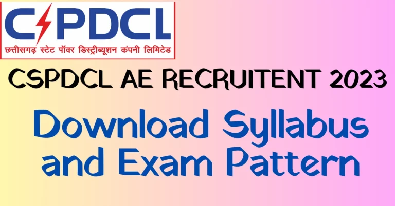 CSPDCL AE Exam Syllabus 2023