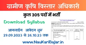 Gramin Krishi Vistar Adhikari Syllabus