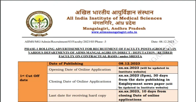 AIIMS Mangalagiri Recruitment 2023