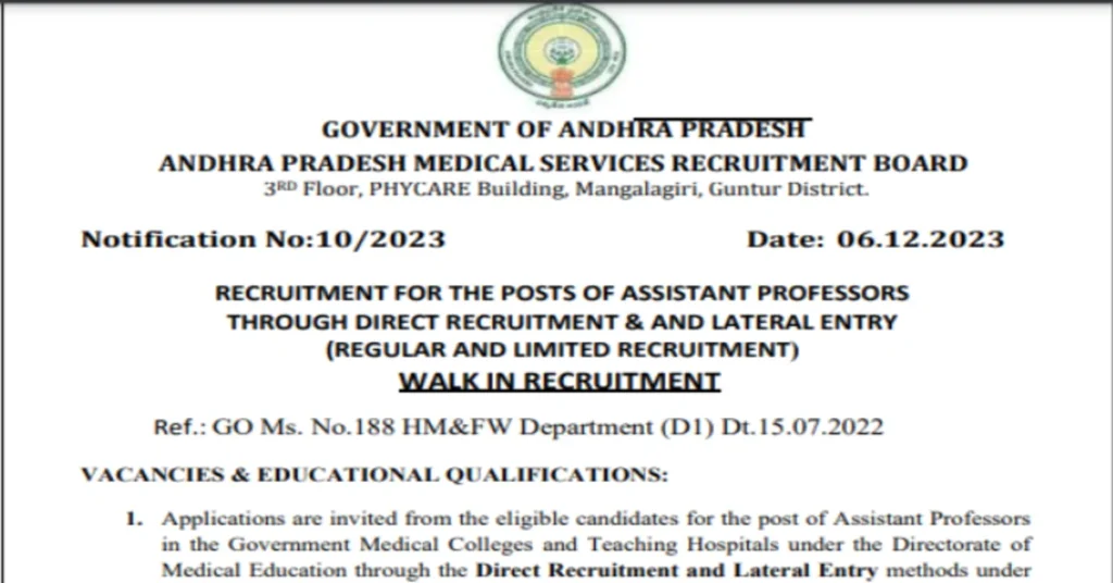 AP Assistant Professor Recruitment 2023