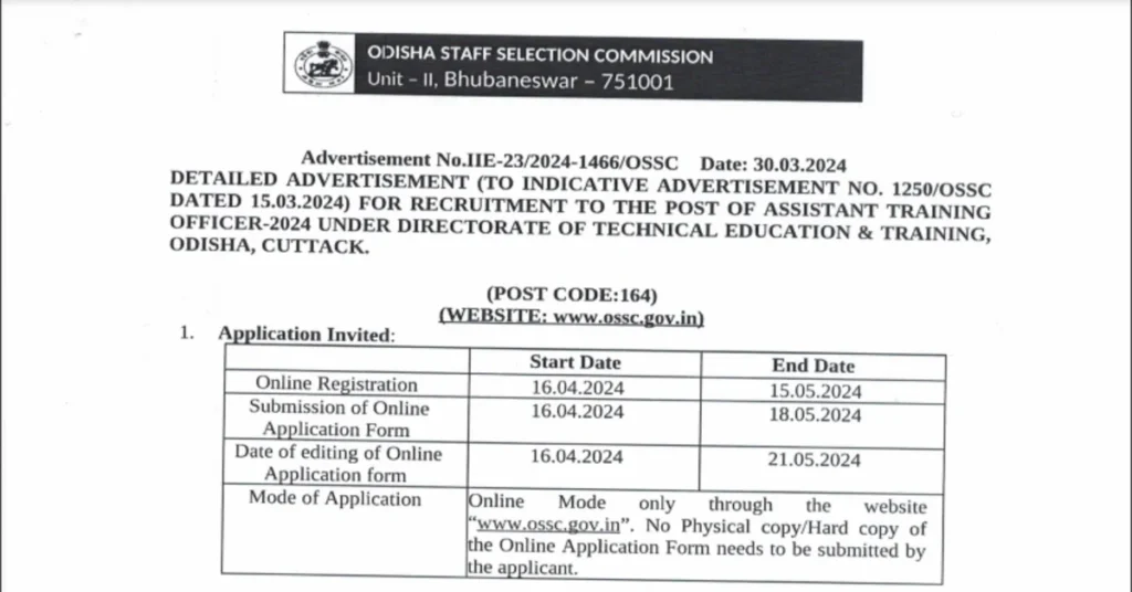Assistant Training Officer Recruitment 2024