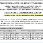 Gujrat High Court English Stenographer Vacancy 2024