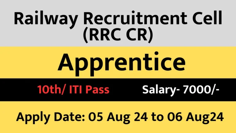 RRC CR Apprentice Recruitment 2024