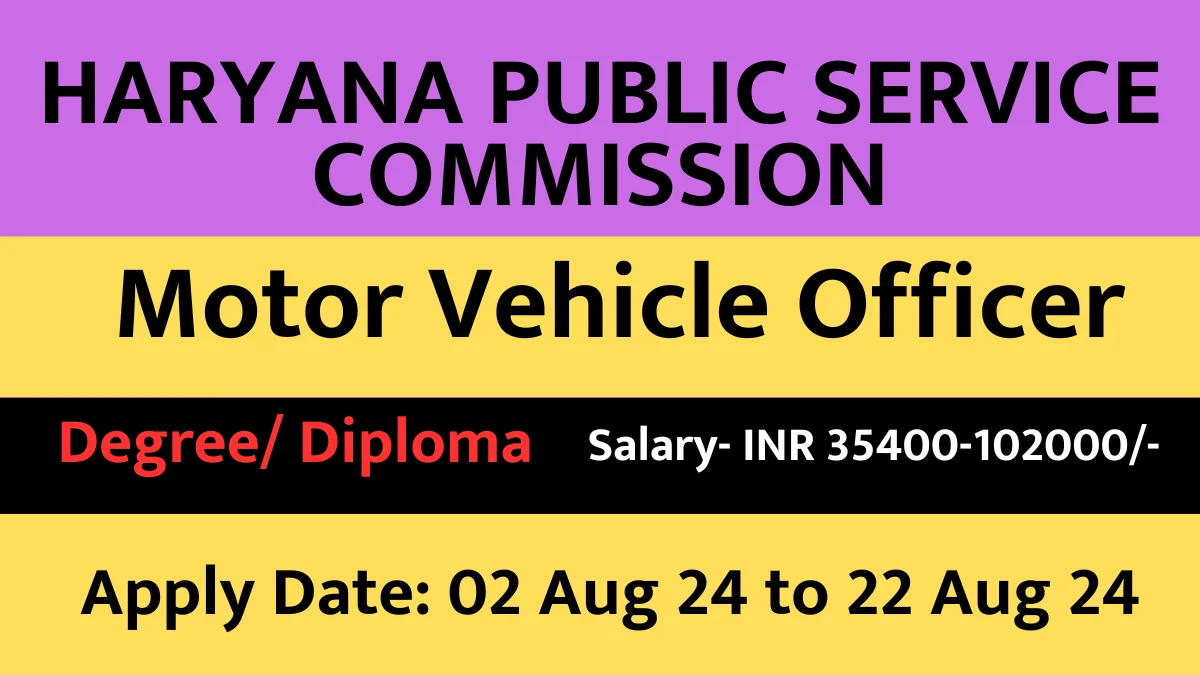 Read more about the article HPSC Motor Vehicle Officer Recruitment 2024: MVO Post Notification out for 36 Post